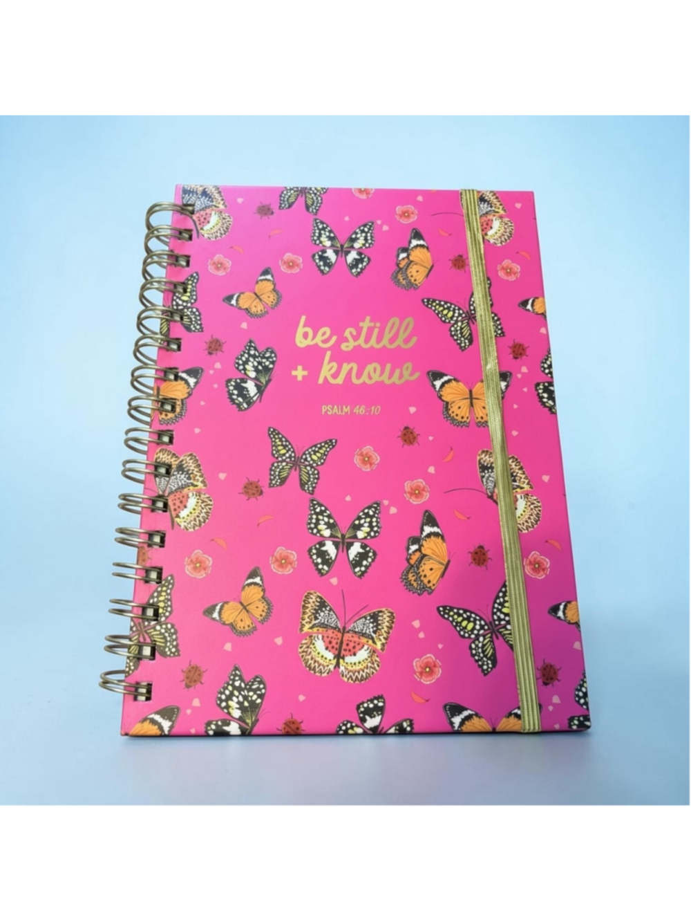 Paper Studio Pink Gold “ be still & know” Butterfly Notebook Journal One Size